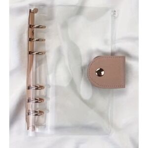 A6 Transparent PVC Binder – Rose Gold Snap